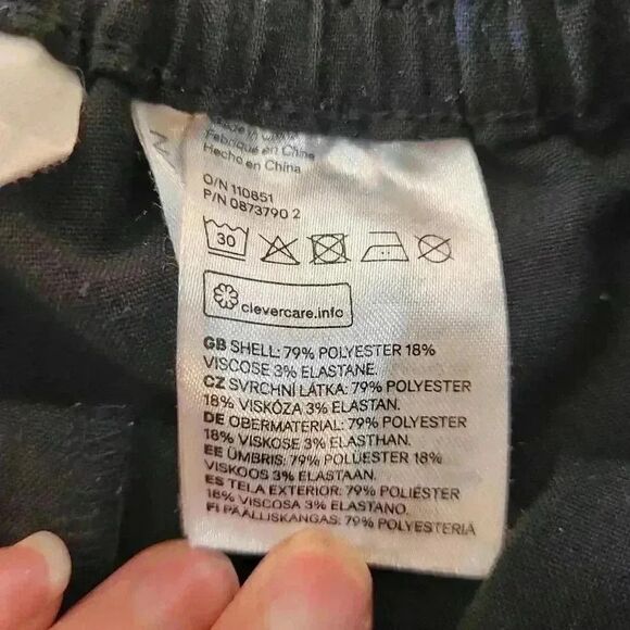 H&M Girl's Black Poly/Spandex Elastic Waistband Pants w Tie - Picture 6 of 9